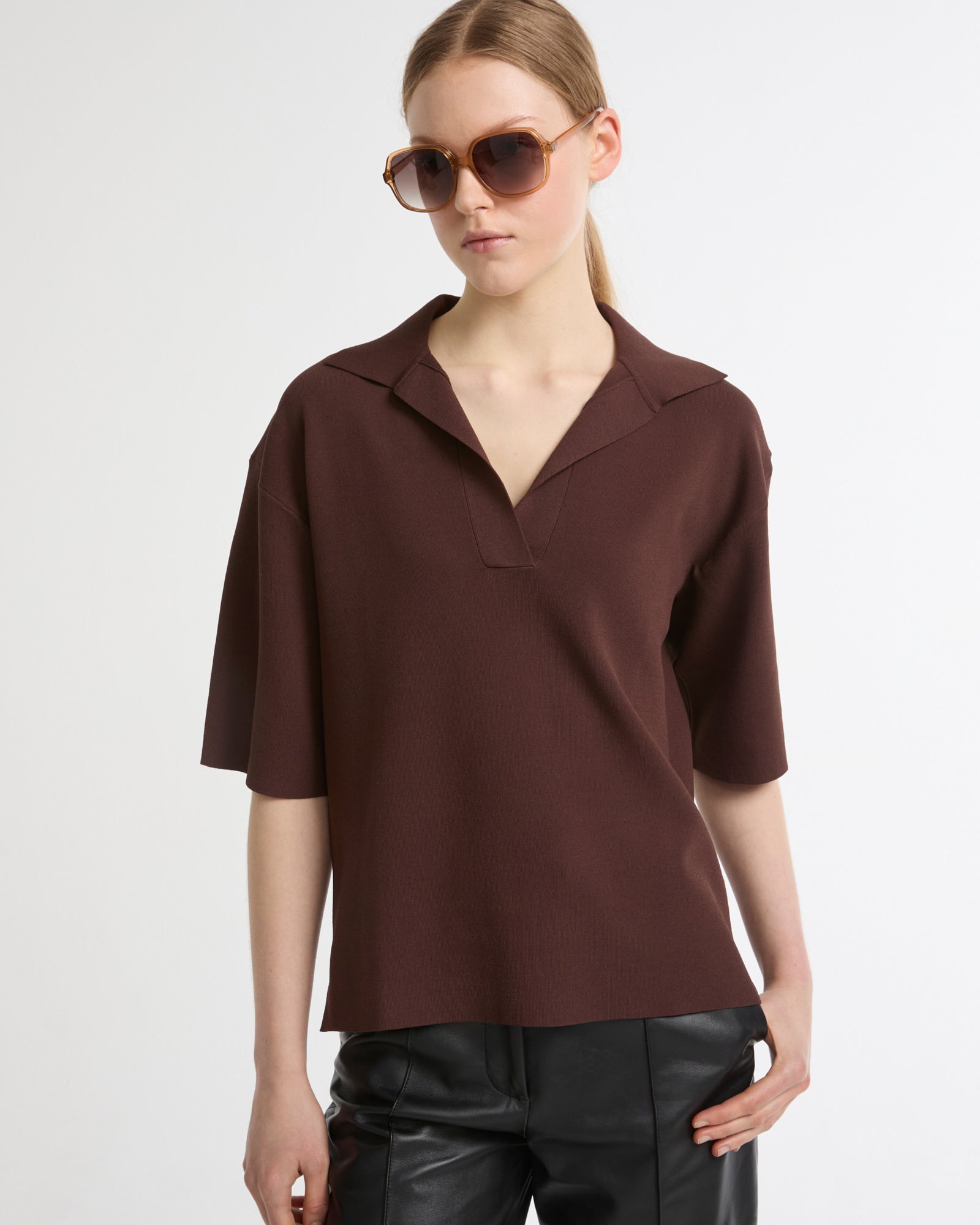 Knit polo shirt -Yves Salomon - New spring summer collection