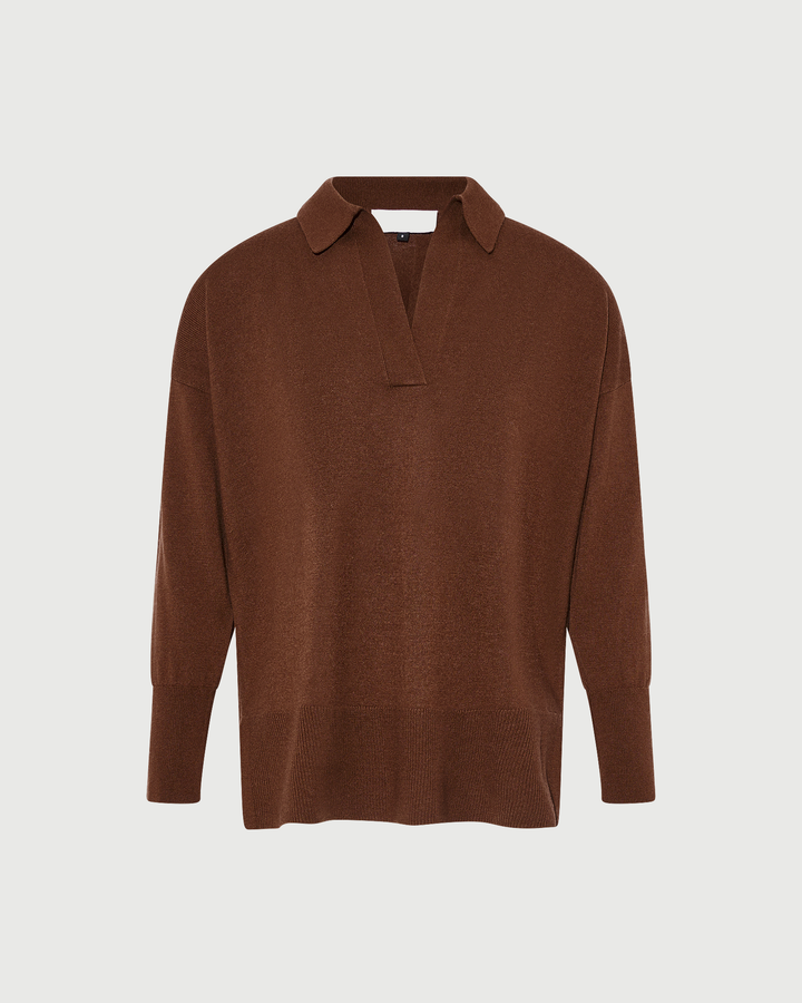 Merino knit polo shirt - Yves Salomon - New Fall Winter Collection