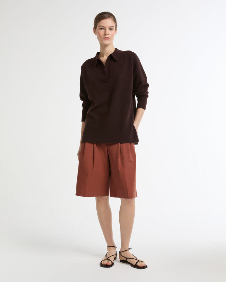 Merino knit polo shirt -Yves Salomon - New spring summer collection