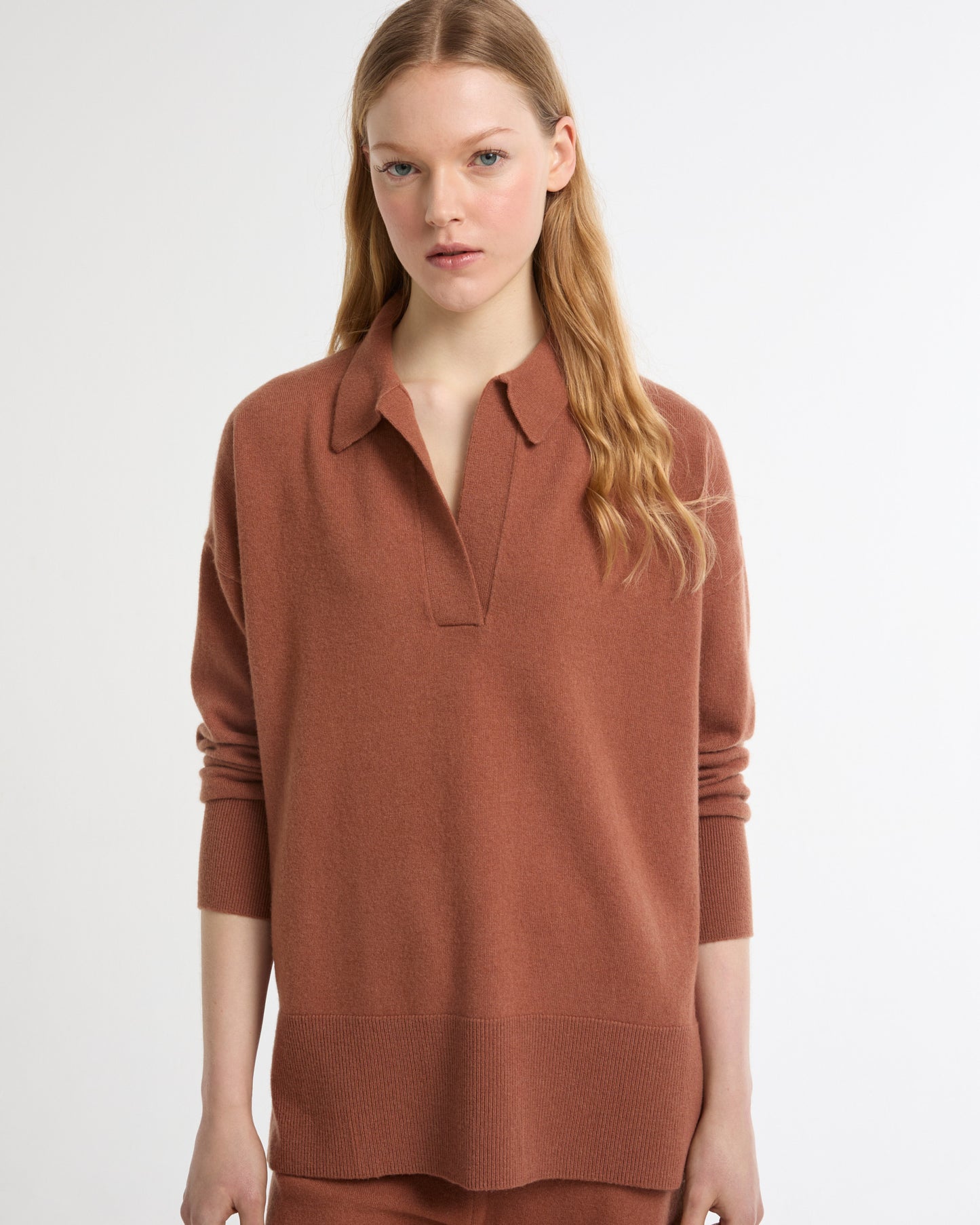 Merino knit polo shirt -Yves Salomon - New spring summer collection