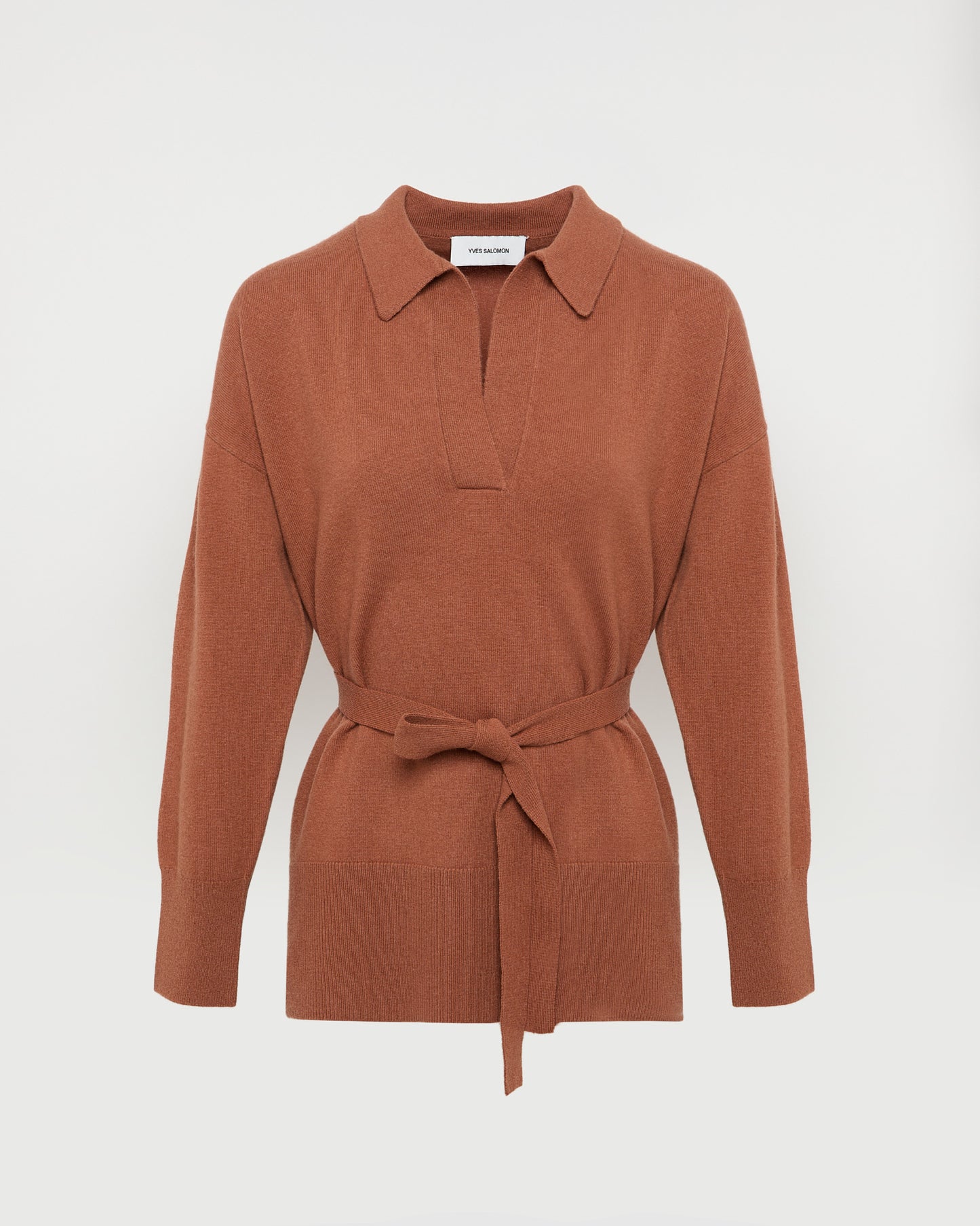 Merino knit polo shirt -Yves Salomon - New spring summer collection