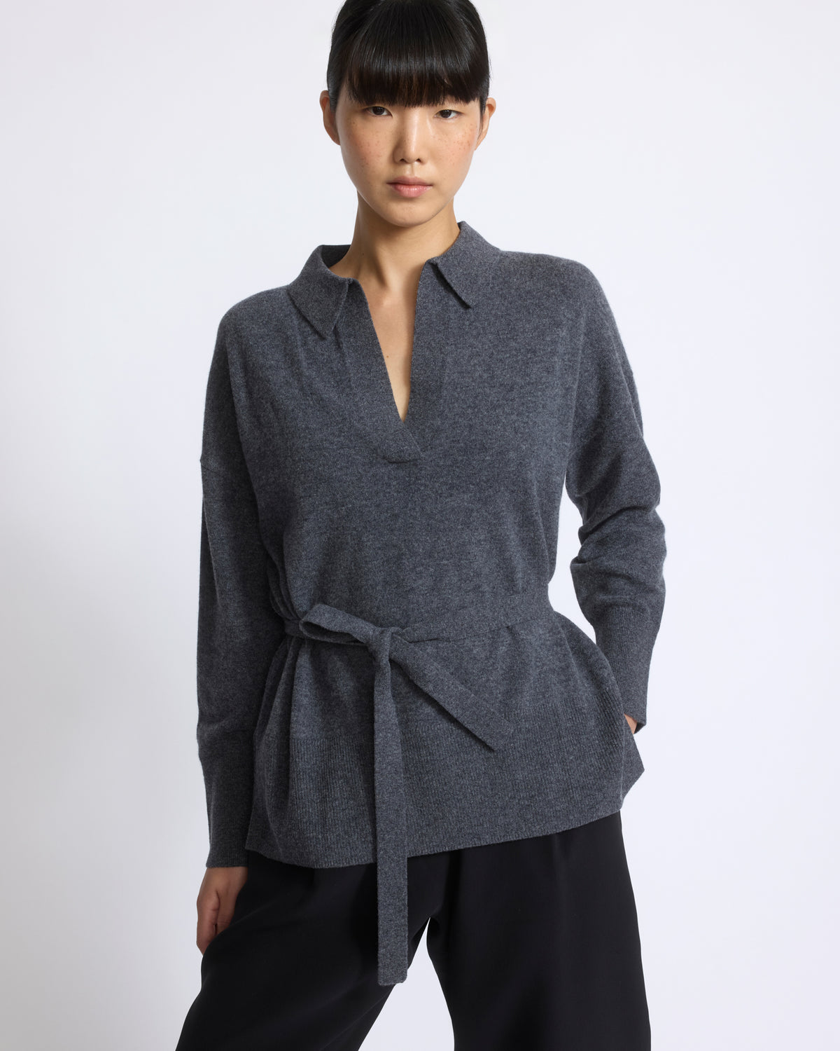 Merino knit polo shirt - Yves Salomon - New Fall/Winter Collection