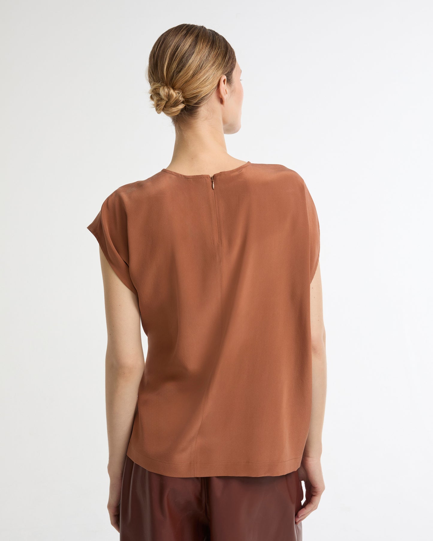 Fluid silk crepe top -Yves Salomon - New spring summer collection