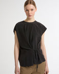 Fluid silk crepe top