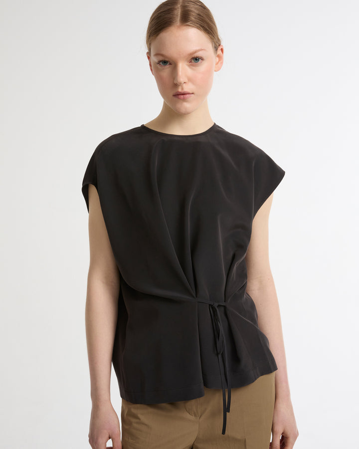 Fluid silk crepe top -Yves Salomon - New spring summer collection
