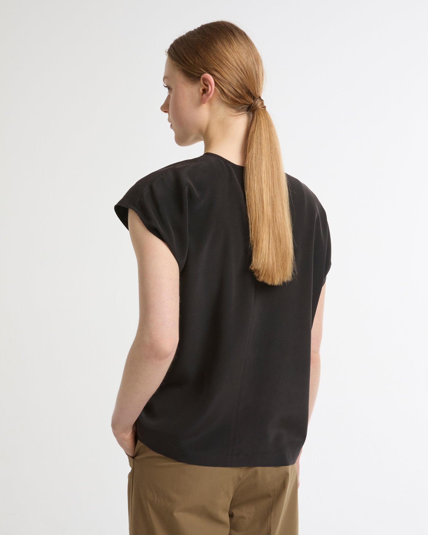 Fluid silk crepe top -Yves Salomon - New spring summer collection