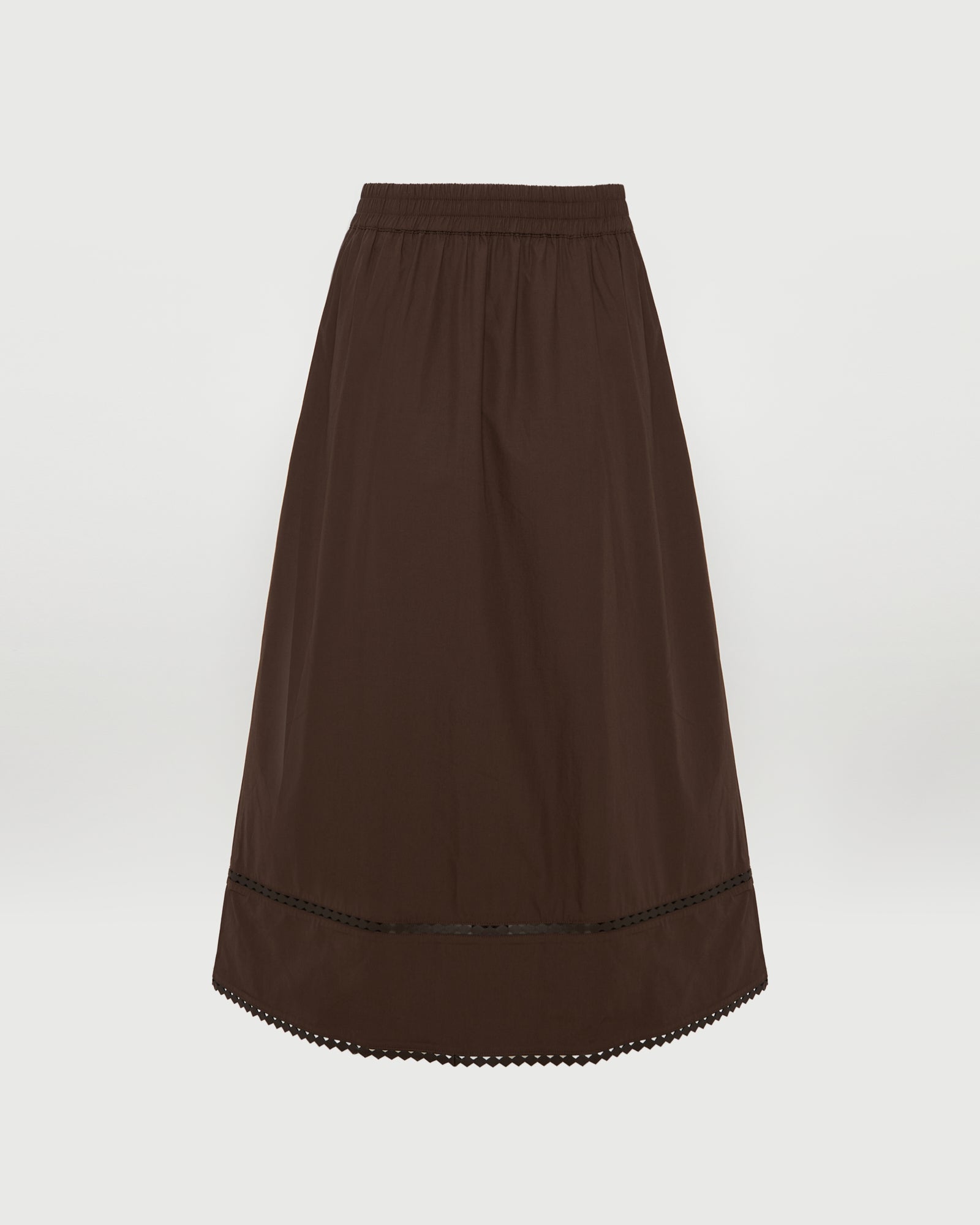 Poplin skirt with leather details -Yves Salomon - New spring summer collection