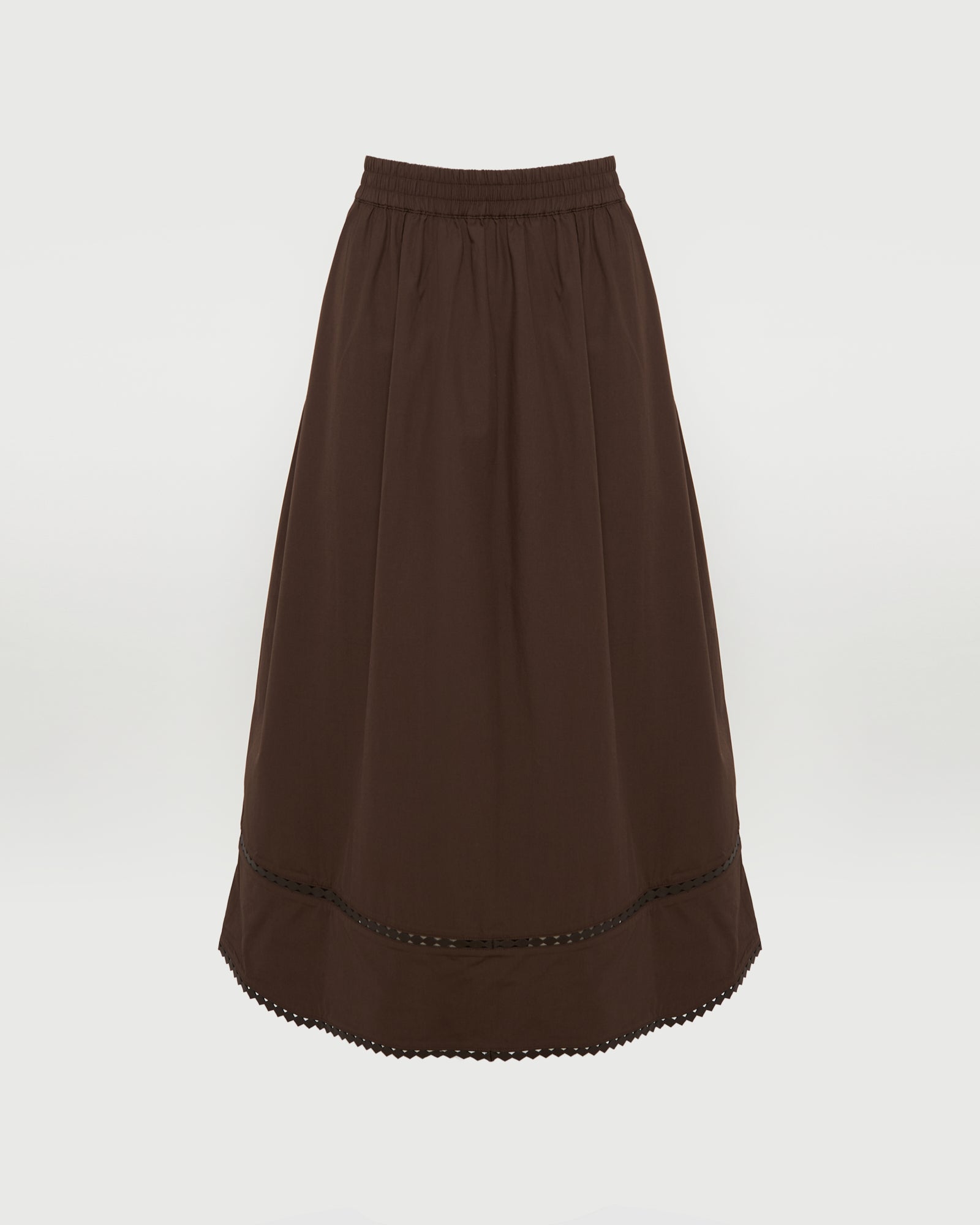 Poplin skirt with leather details -Yves Salomon - New spring summer collection