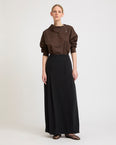 Silk crepe wrap skirt