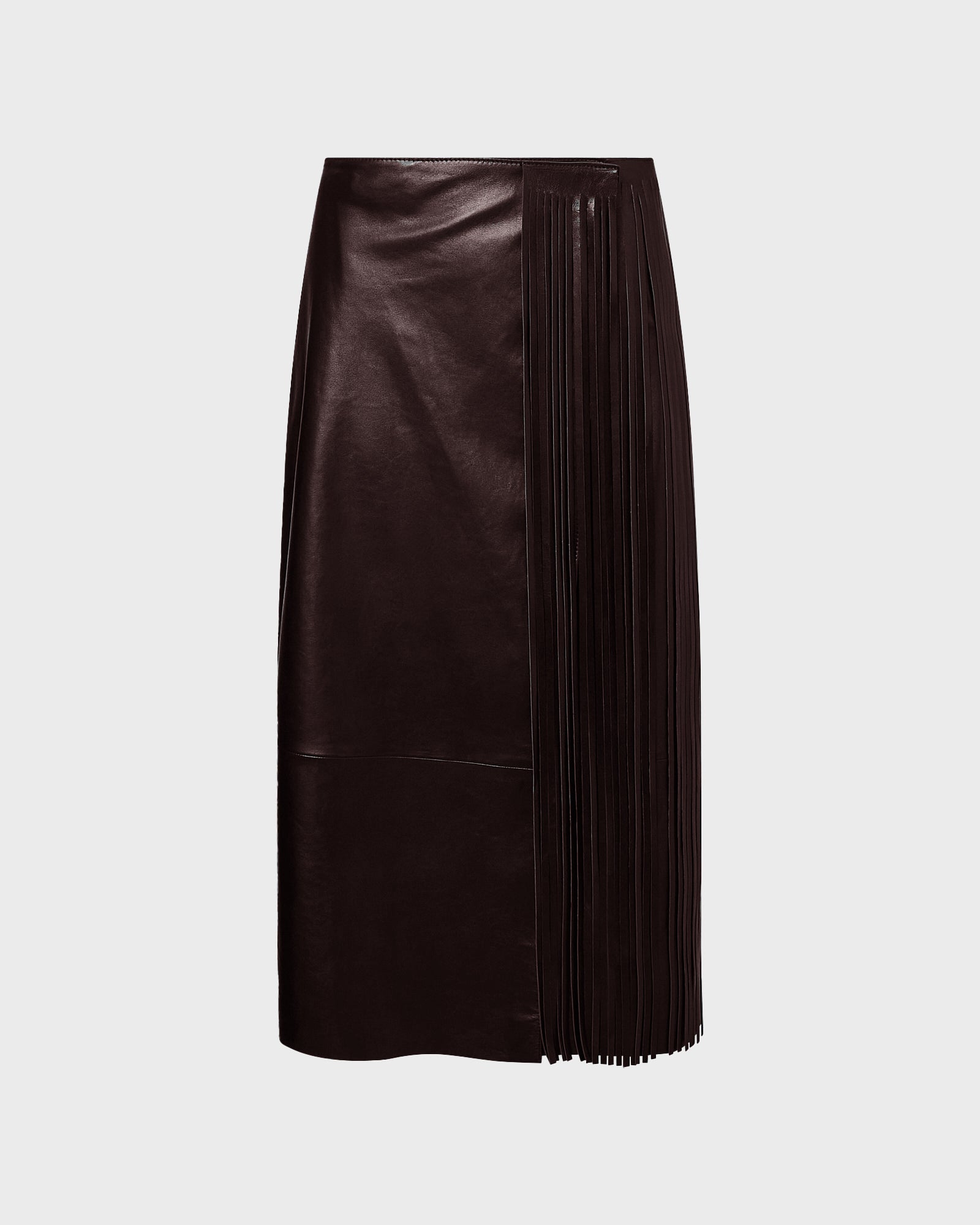 Leather fringe wrap skirt - Yves Salomon