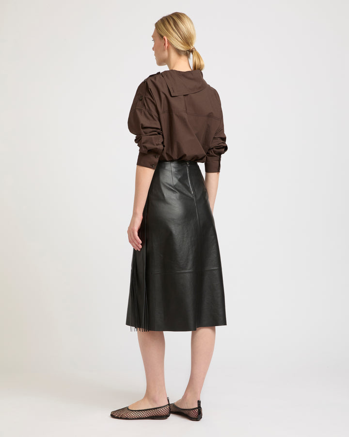 Leather fringe wrap skirt -Yves Salomon - New spring summer collection