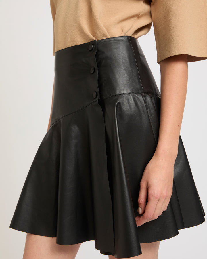 Leather ruffle skirt -Yves Salomon - New spring summer collection