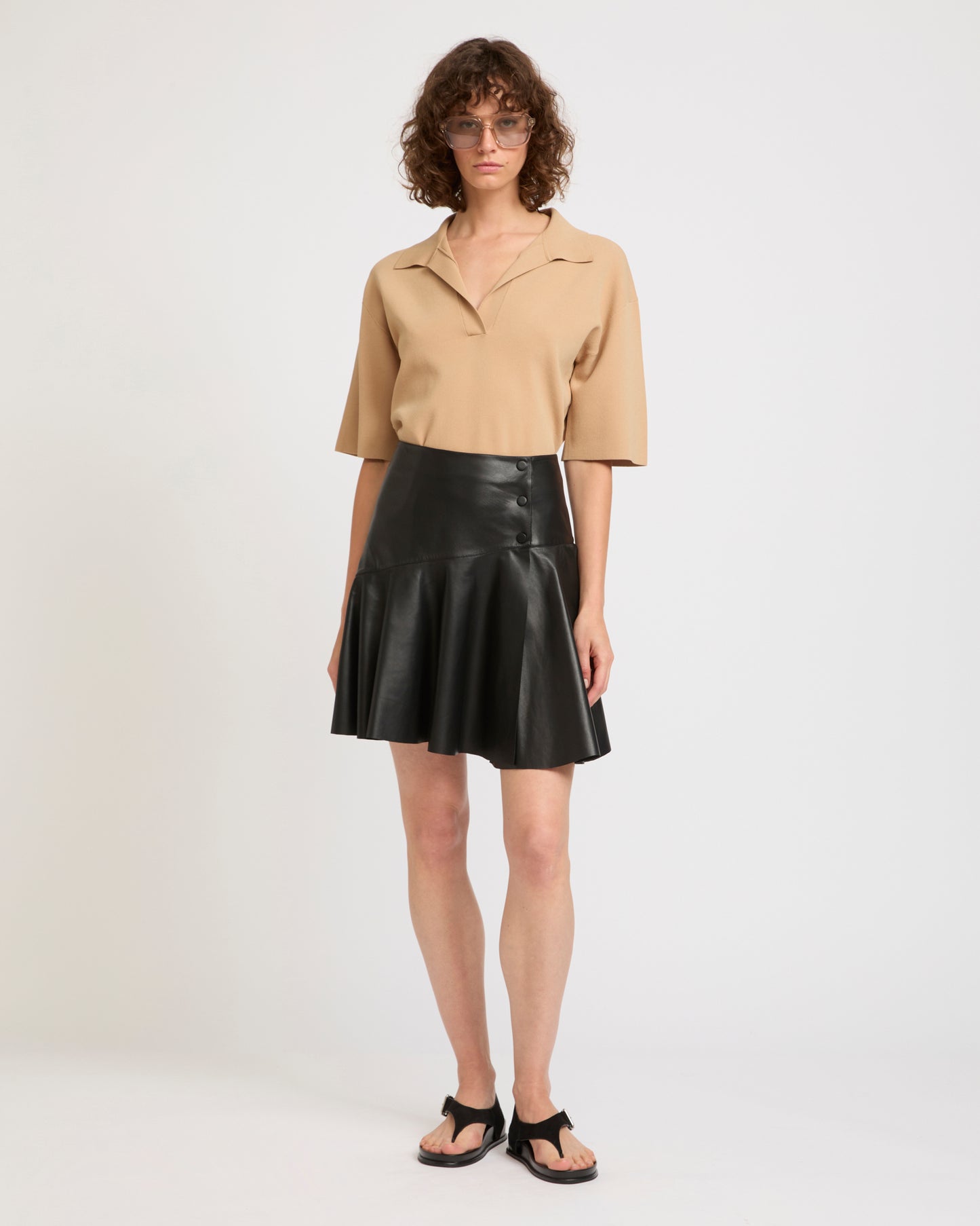 Leather ruffle skirt -Yves Salomon - New spring summer collection
