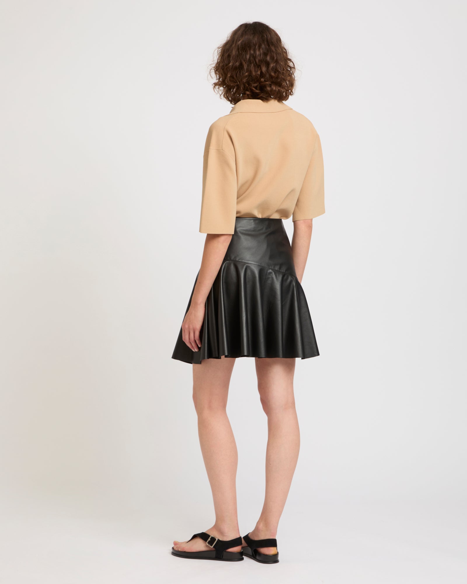 Leather ruffle skirt -Yves Salomon - New spring summer collection