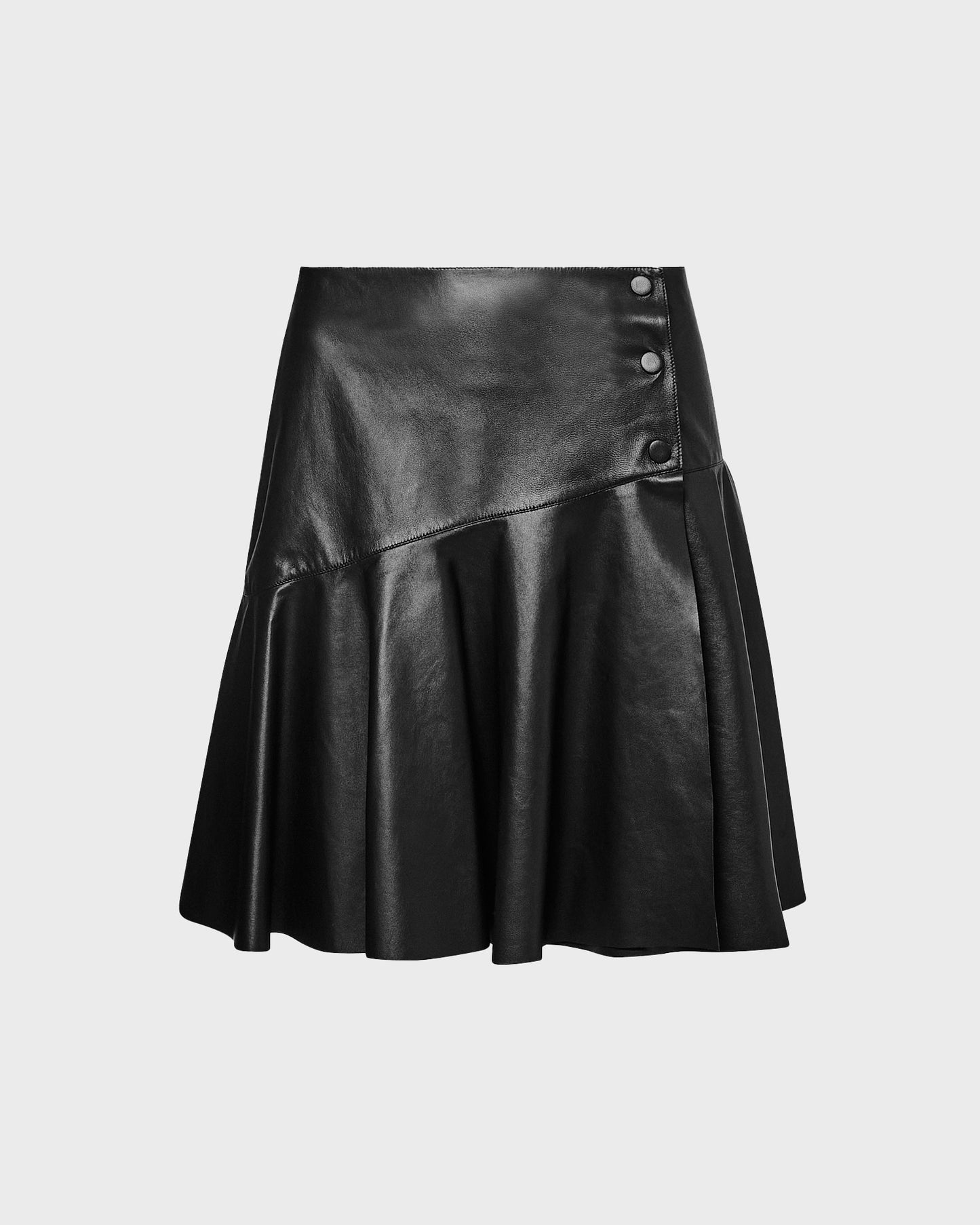 Summer sale - Leather ruffle skirt -Yves Salomon - New spring summer collection