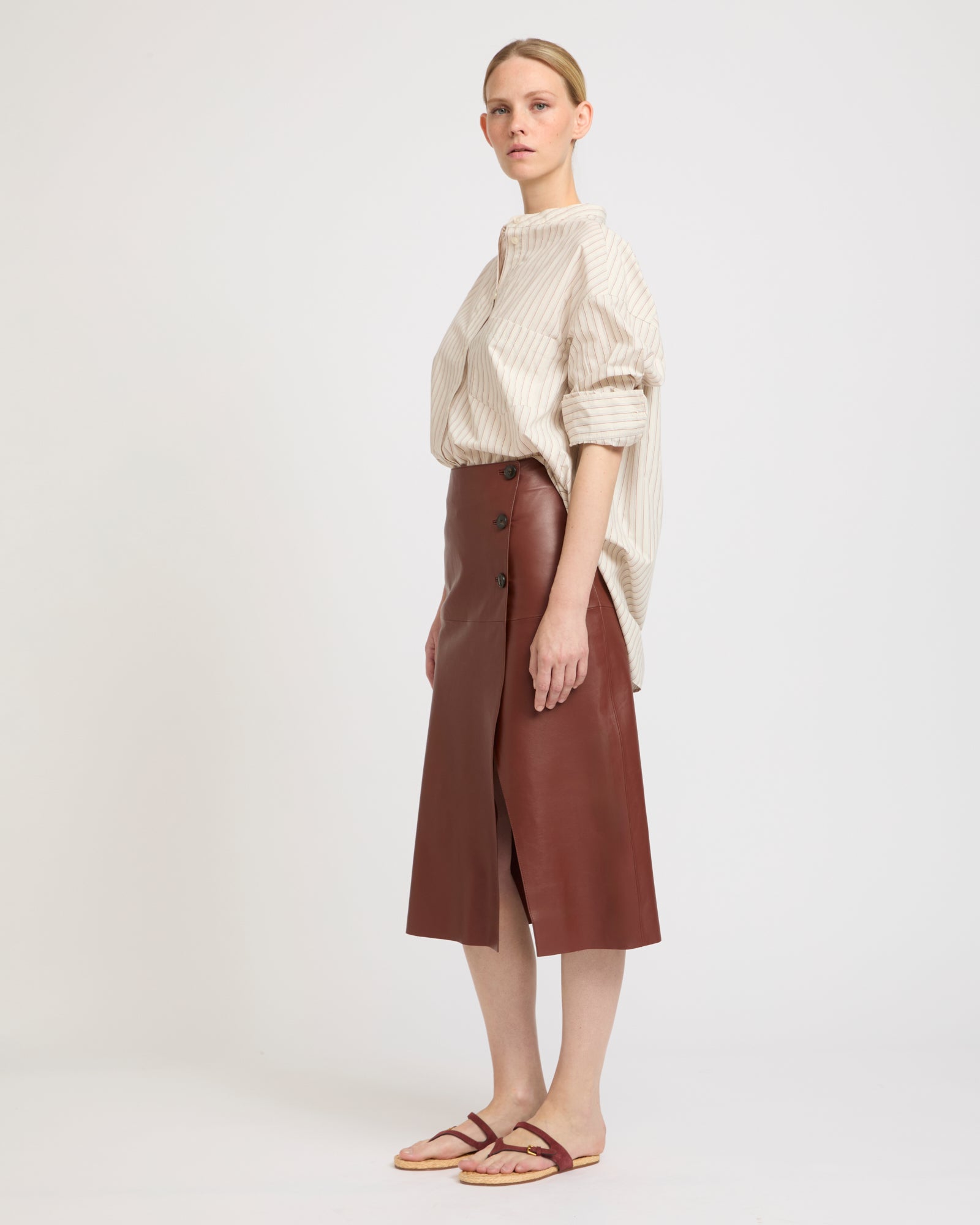 Leather wrap skirt -Yves Salomon - New spring summer collection