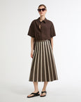 Perforated leather maxi skirt