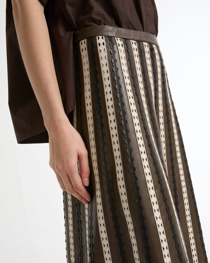 Perforated leather maxi skirt -Yves Salomon - New spring summer collection