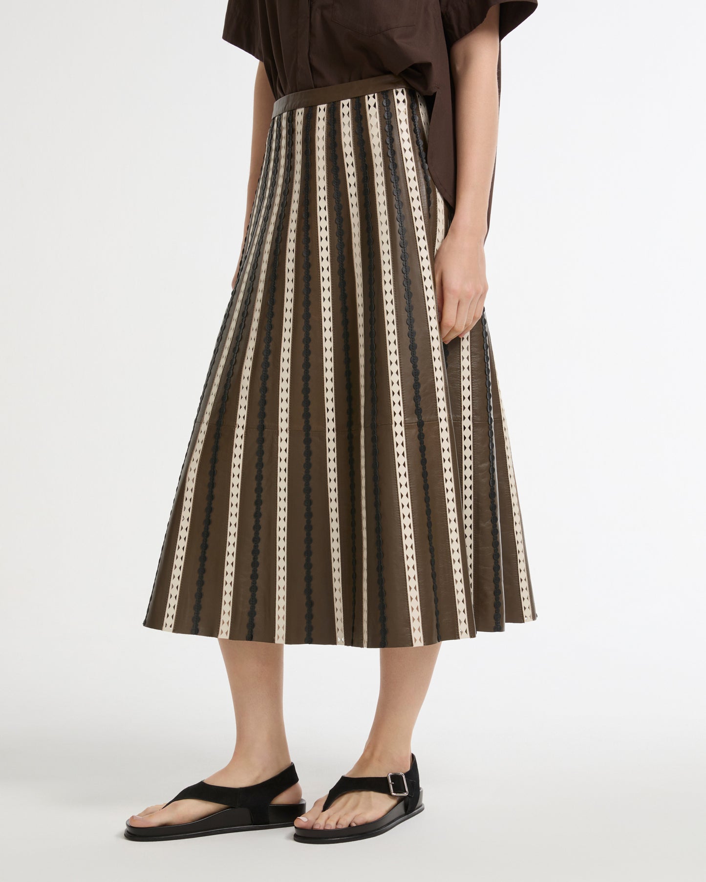 Perforated leather maxi skirt -Yves Salomon - New spring summer collection