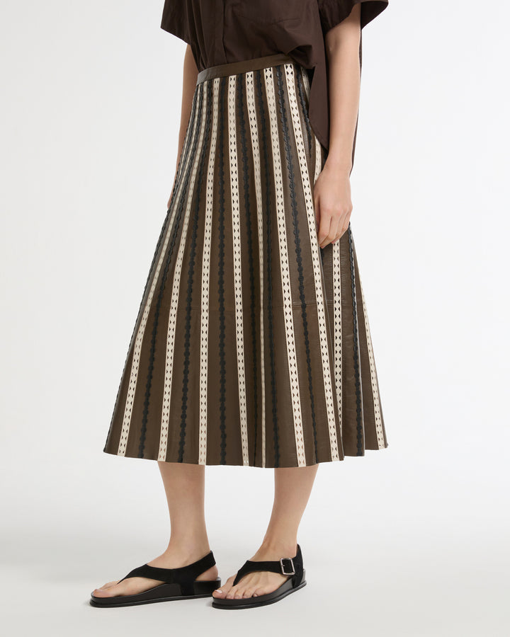 Perforated leather maxi skirt -Yves Salomon - New spring summer collection