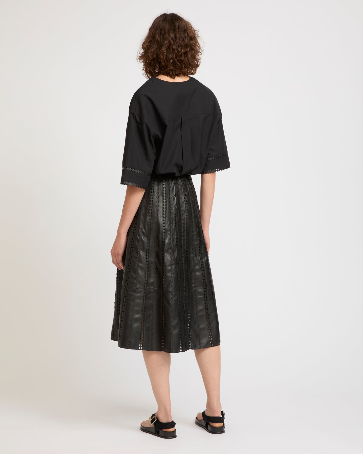 Perforated leather maxi skirt -Yves Salomon - New spring summer collection