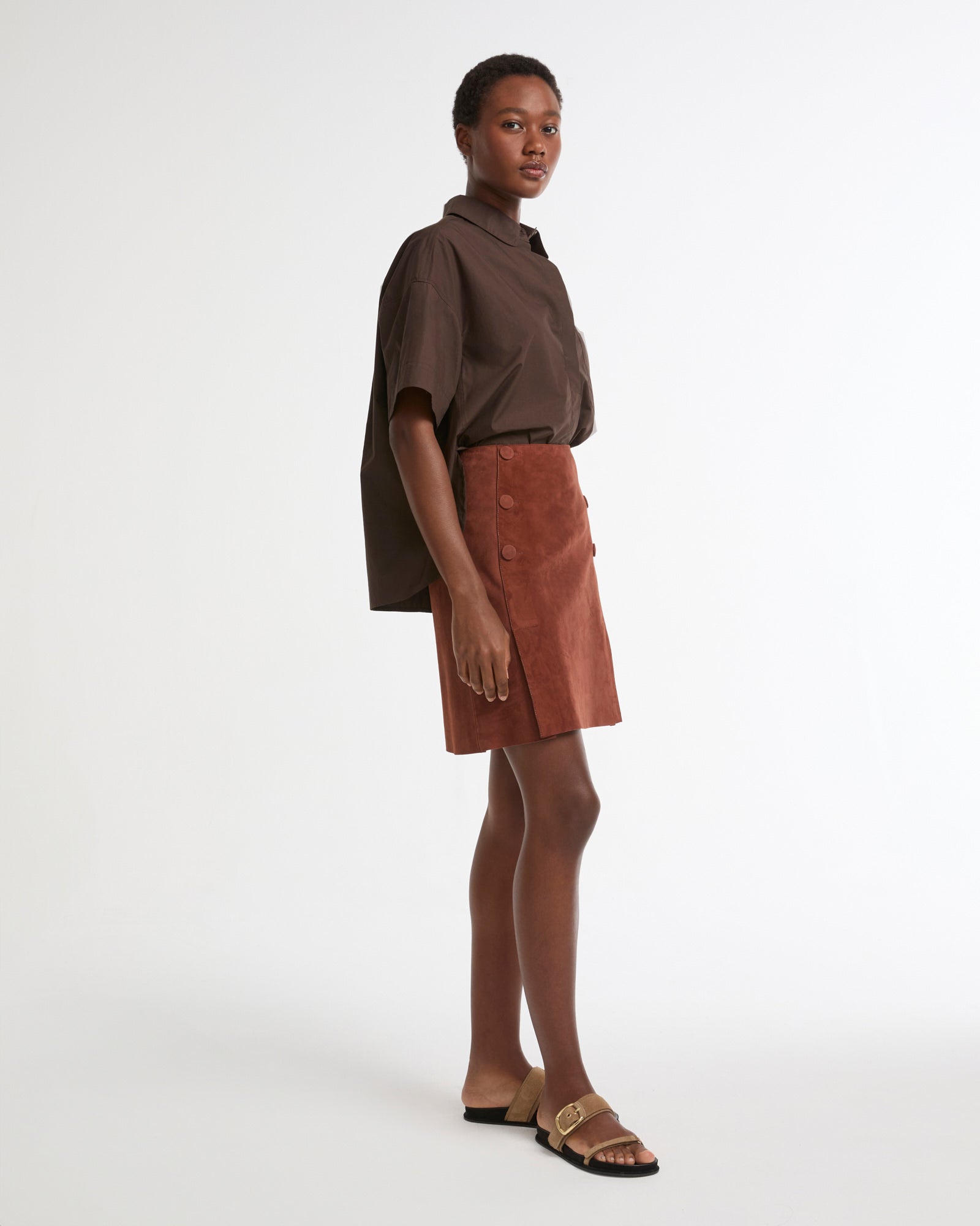 Summer sale - Double-sided lambskin mini skirt -Yves Salomon - New spring summer collection