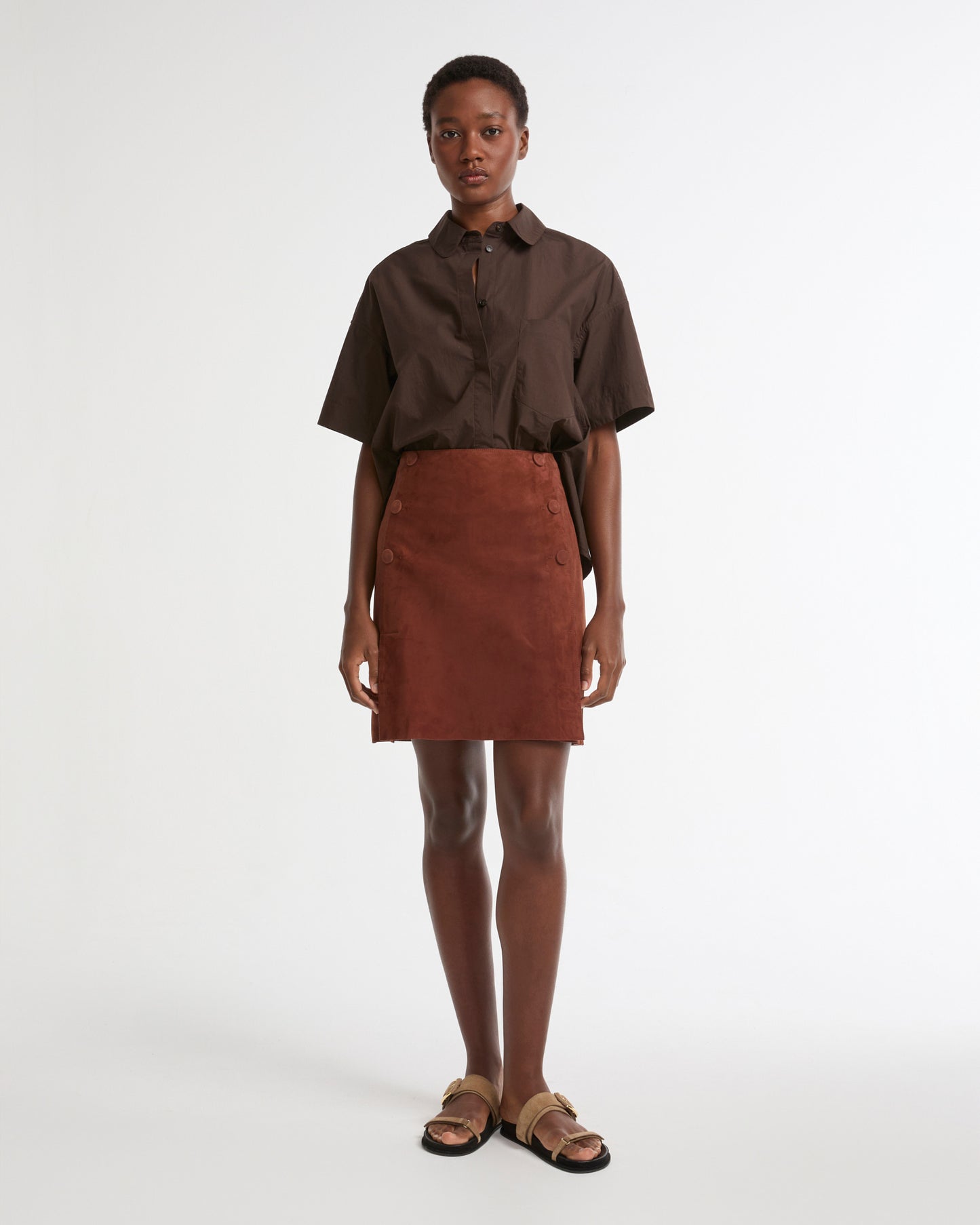 Summer sale - Double-sided lambskin mini skirt -Yves Salomon - New spring summer collection