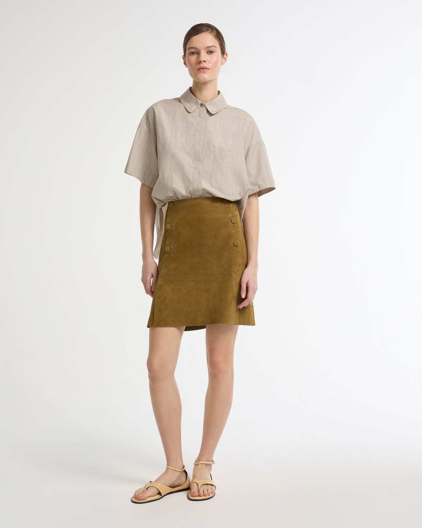 Summer sale - Double-sided lambskin mini skirt -Yves Salomon - New spring summer collection