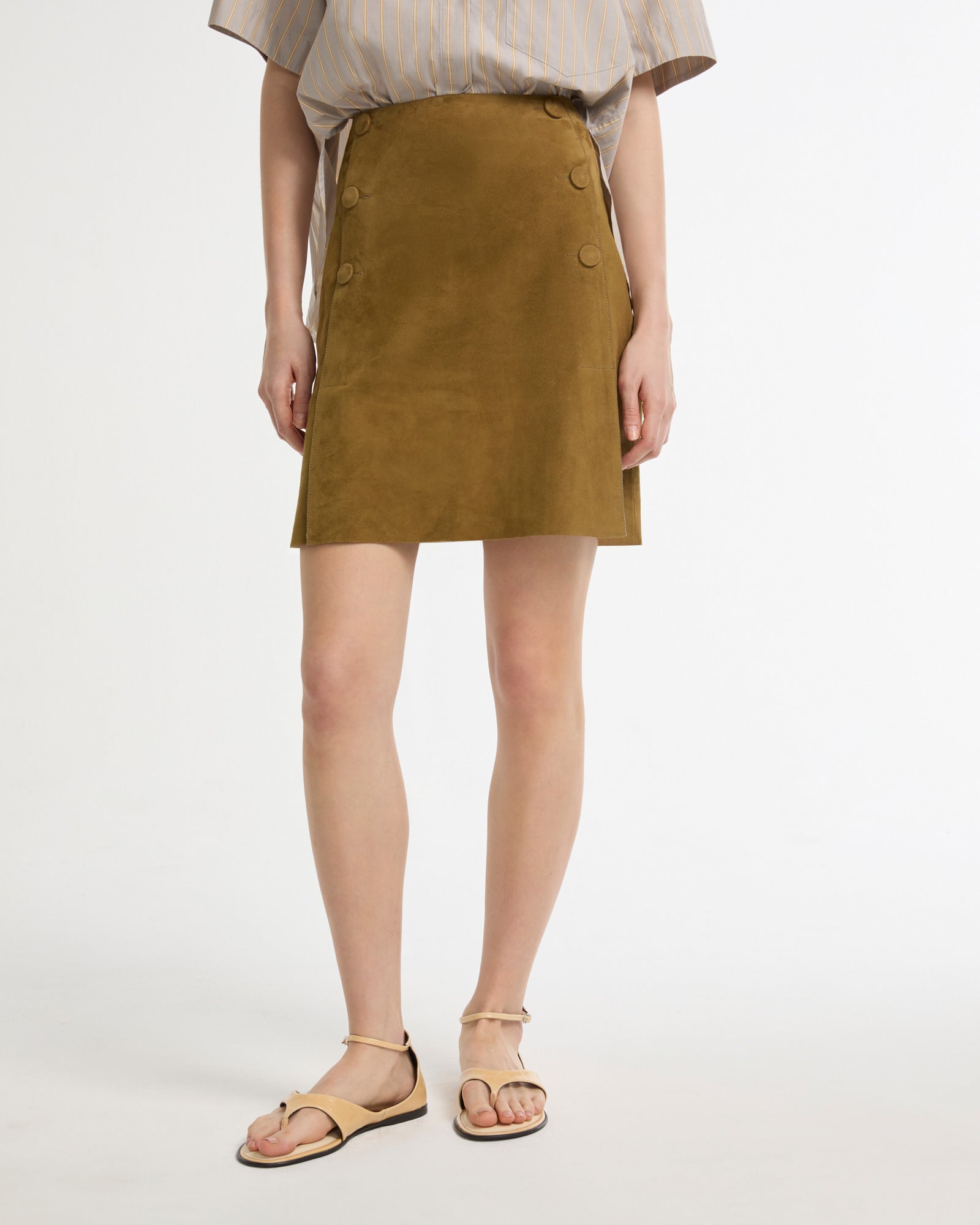 Summer sale - Double-sided lambskin mini skirt -Yves Salomon - New spring summer collection