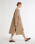 Double-sided cashmere-blend belted maxi coat