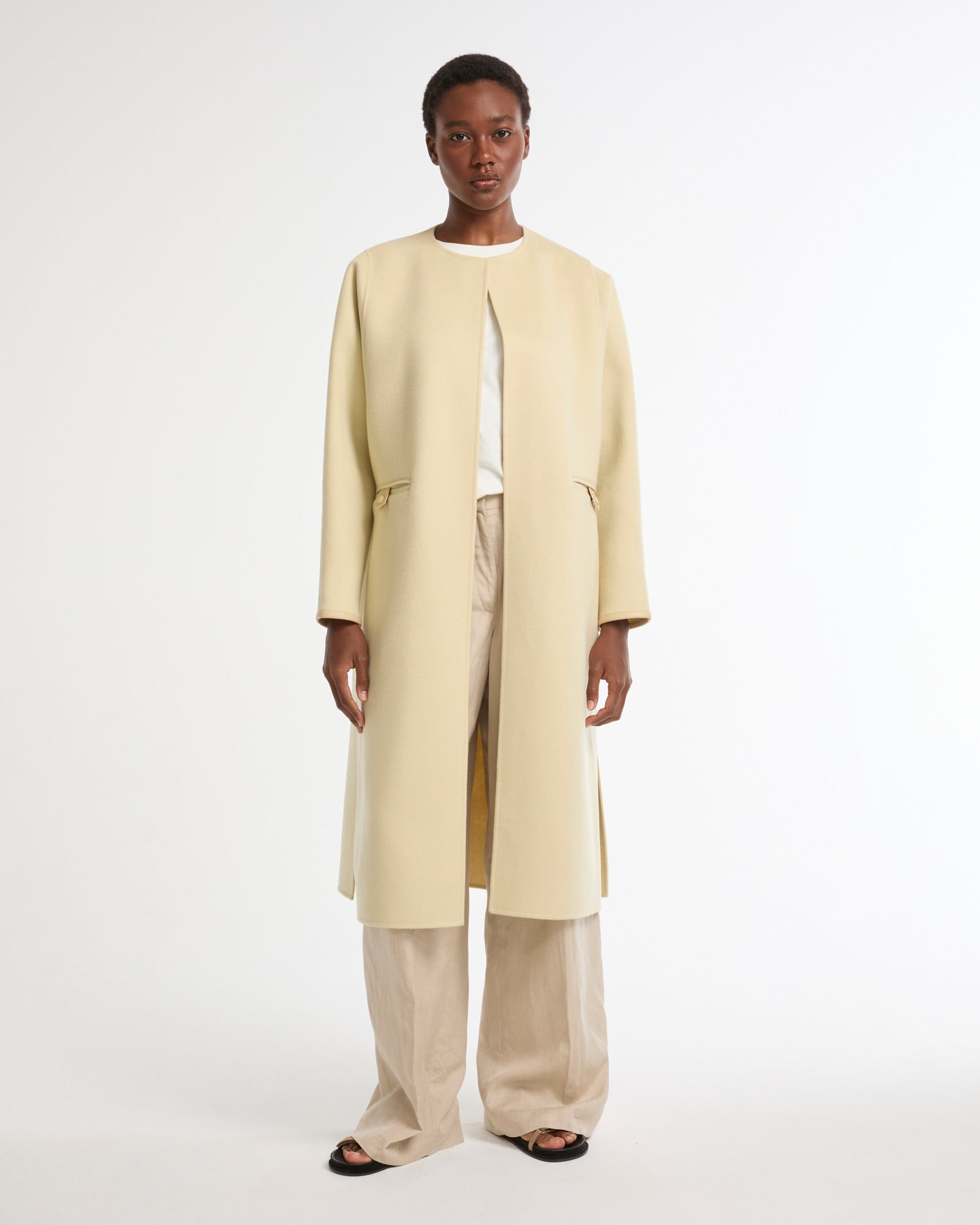 Double-sided cashmere-blend belted maxi coat -Yves Salomon - New spring summer collection
