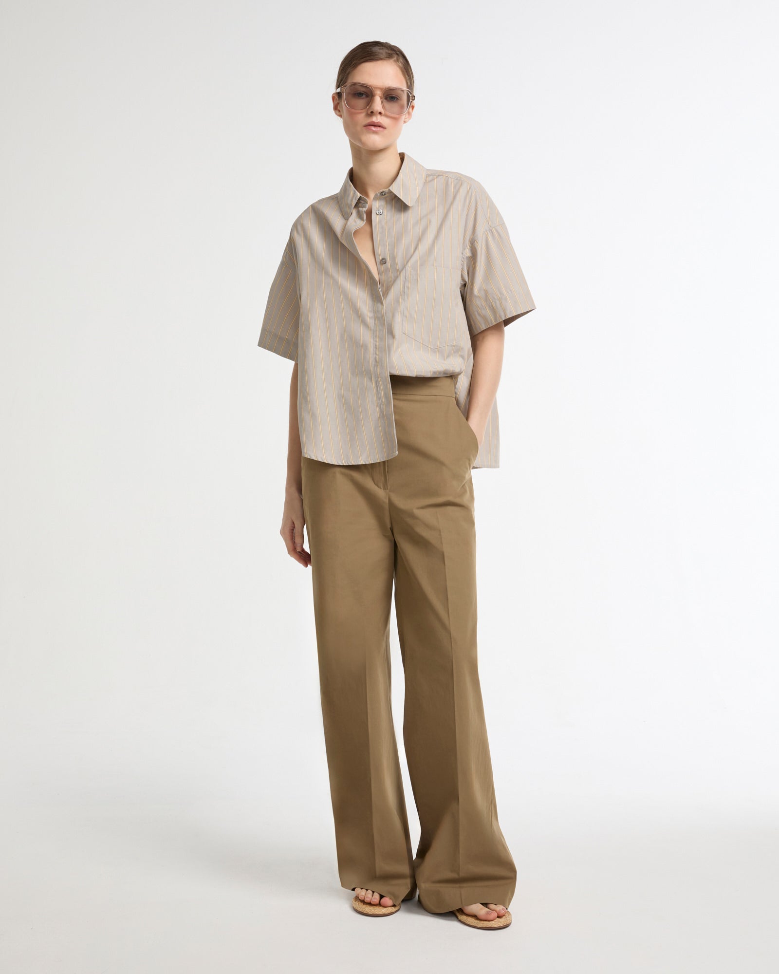 Summer sale - Cotton wide leg trousers -Yves Salomon - New spring summer collection