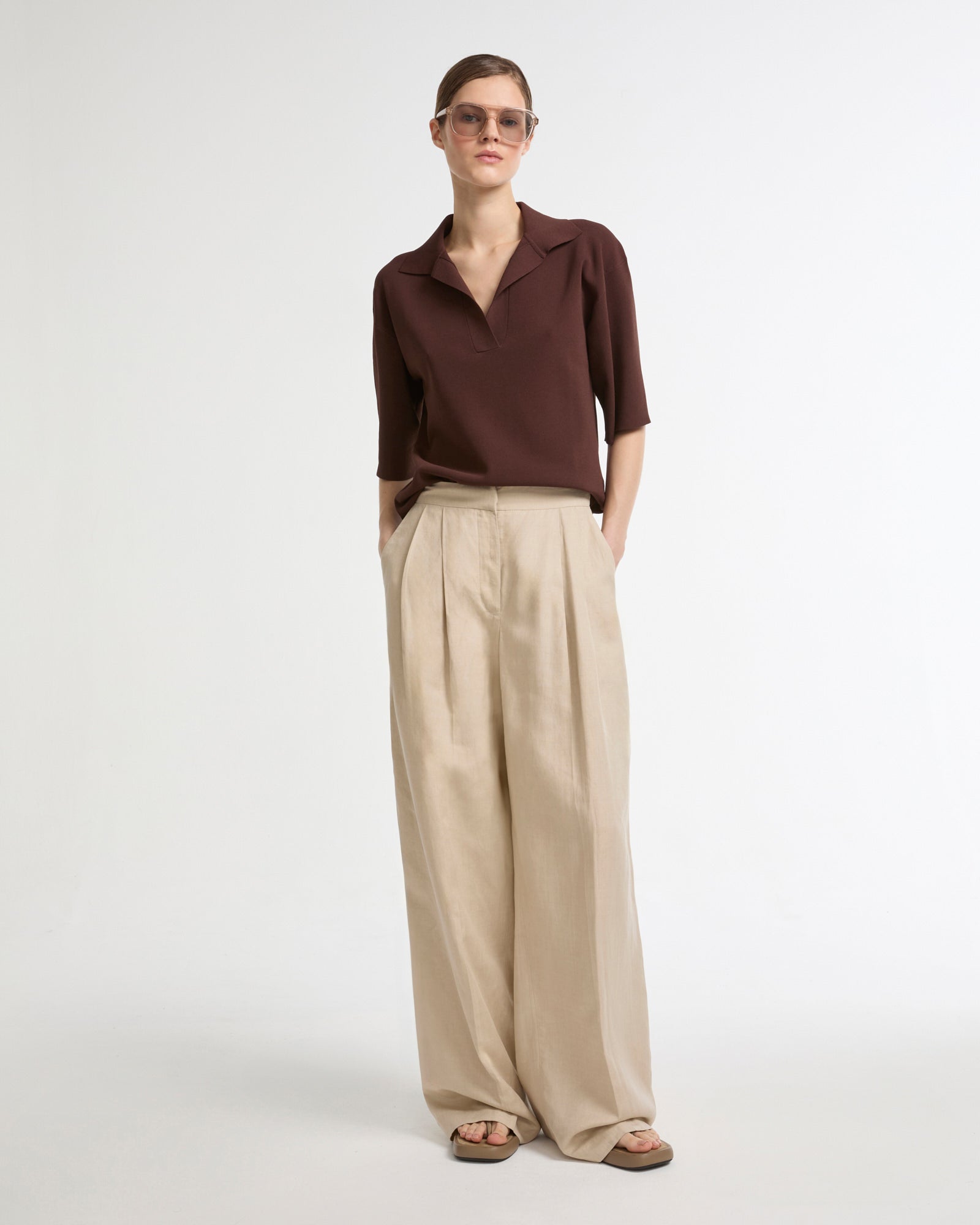 Linen wide leg trousers -Yves Salomon - New spring summer collection