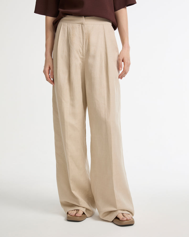 Linen wide leg trousers -Yves Salomon - New spring summer collection