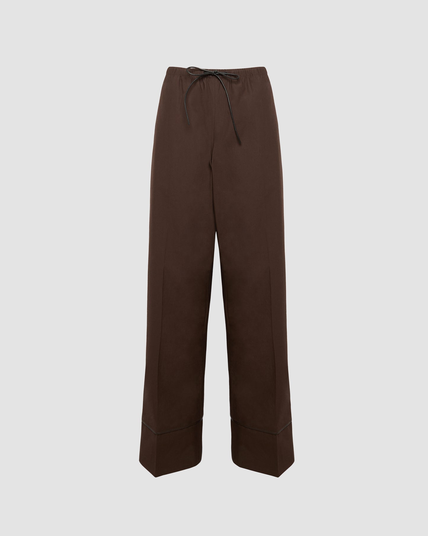 Loose fit poplin trousers with leather details -Yves Salomon - New spring summer collection