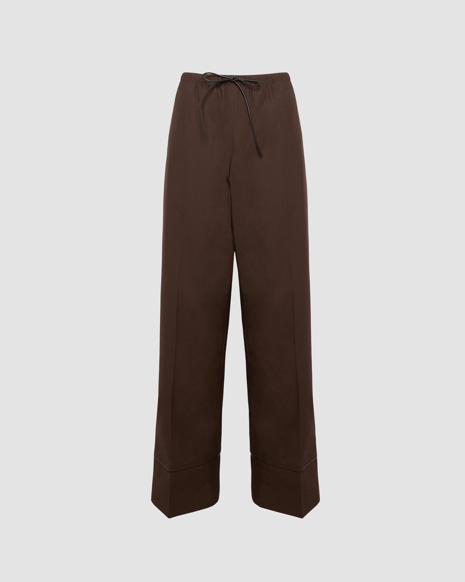 Loose fit poplin trousers with leather details -Yves Salomon - New spring summer collection