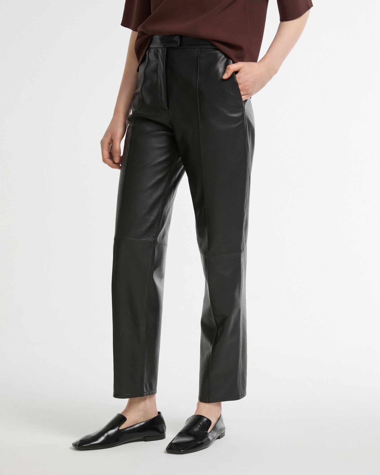 Leather tailored trousers -Yves Salomon - New spring summer collection