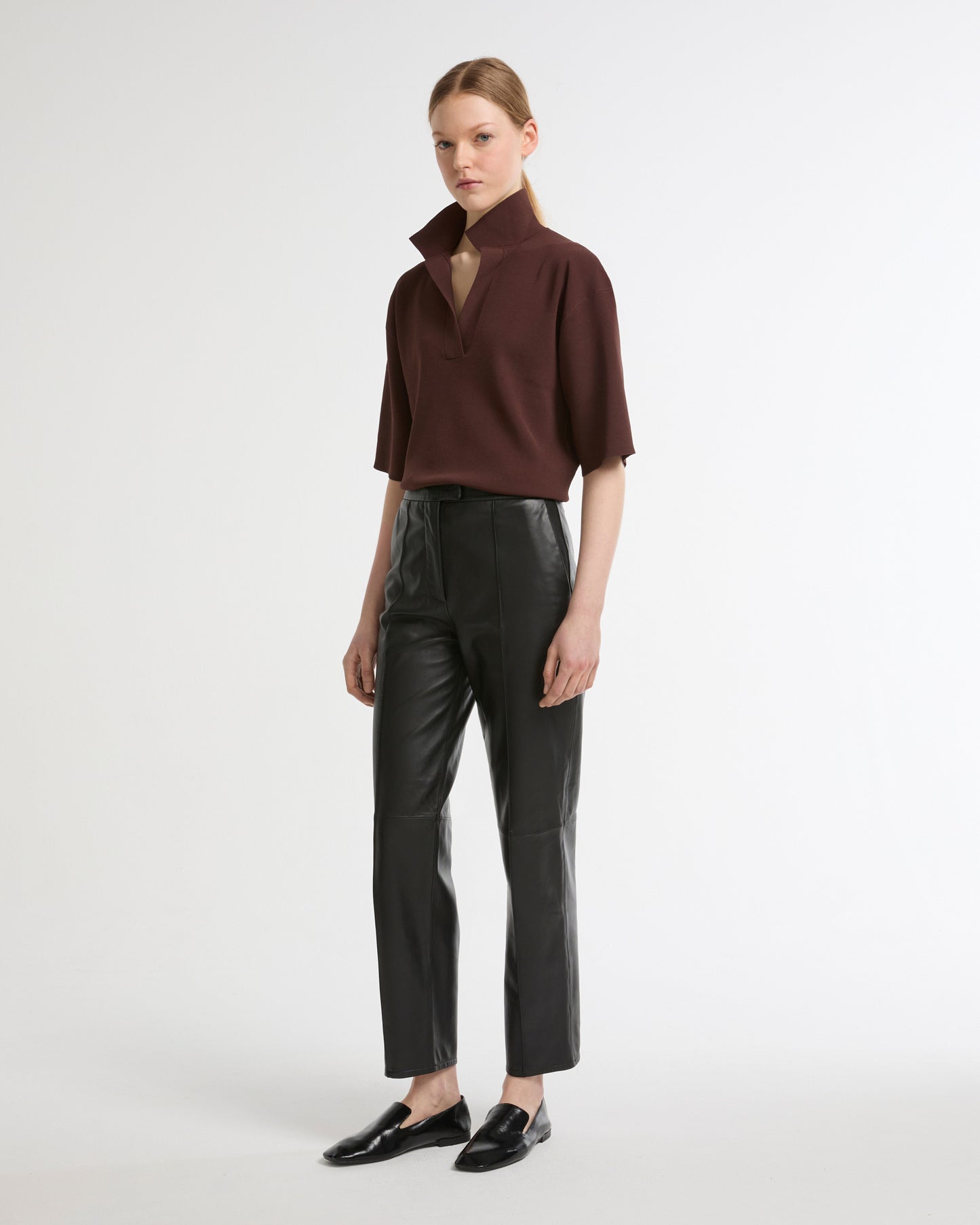 Leather tailored trousers -Yves Salomon - New spring summer collection