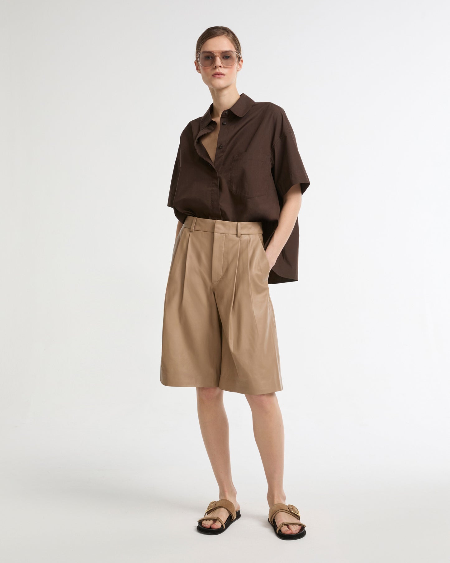 Leather Bermuda shorts -Yves Salomon - New spring summer collection