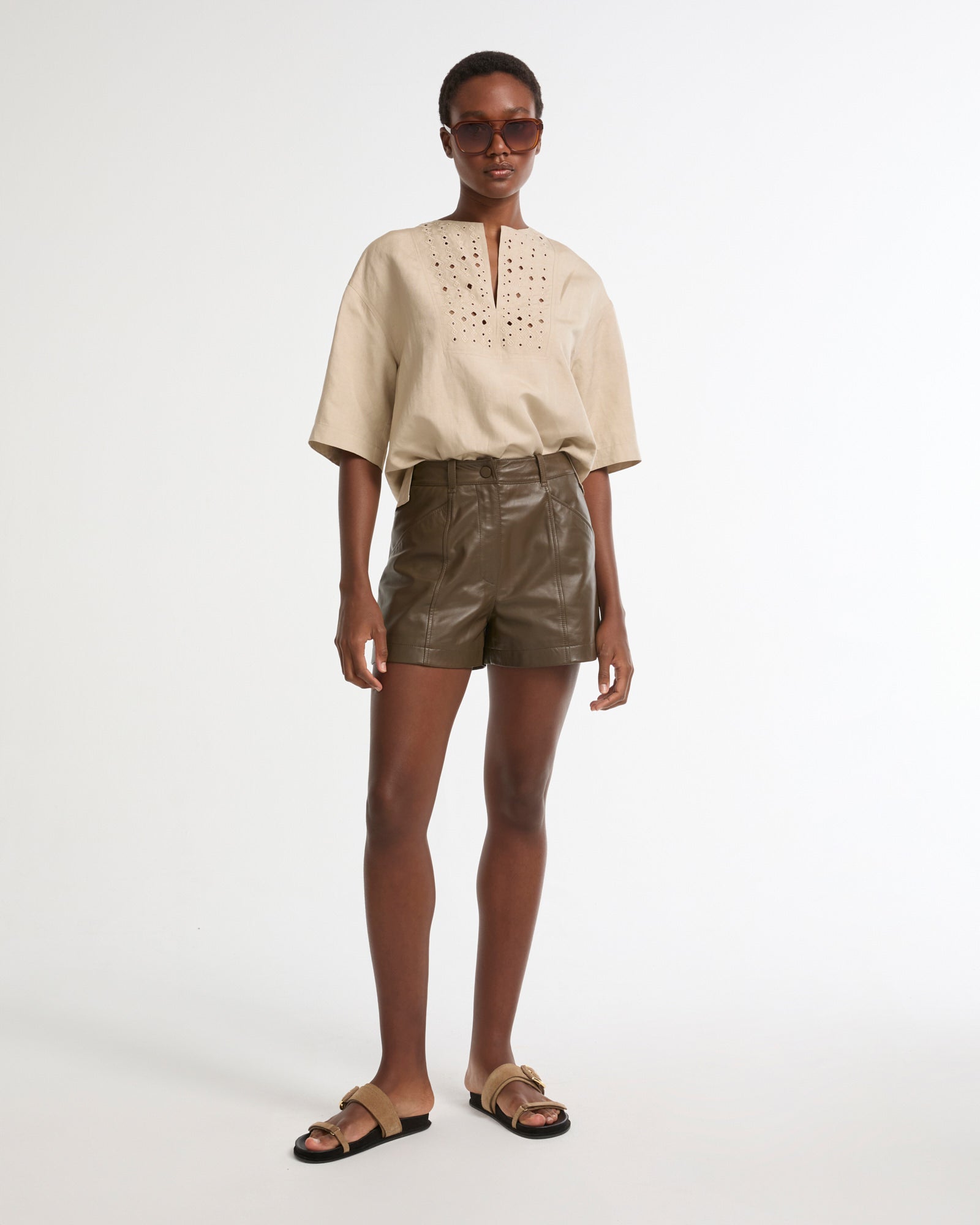 Leather shorts -Yves Salomon - New spring summer collection
