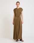 Asymmetric adjustable satin dress