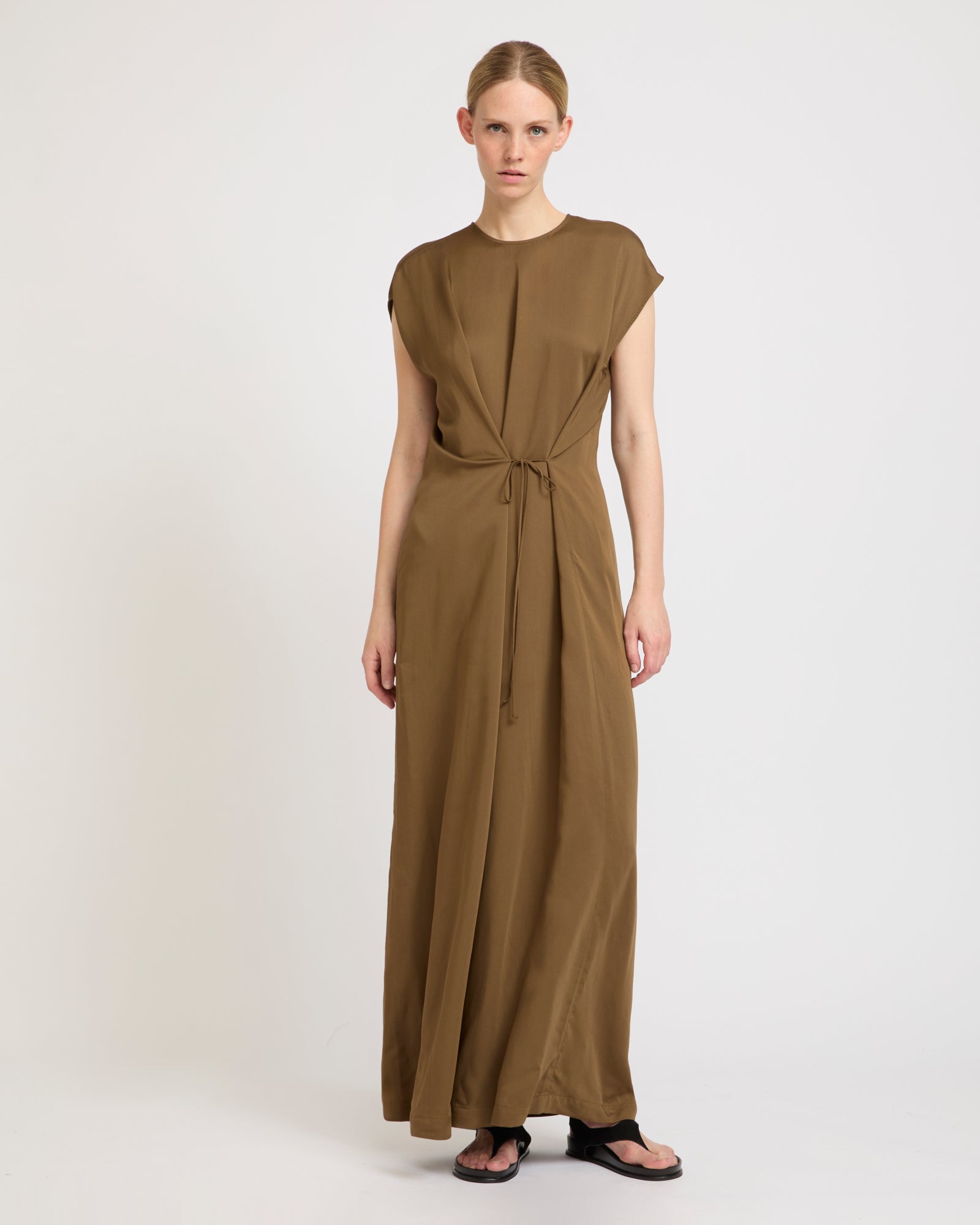 Summer sale - Asymmetric adjustable satin dress -Yves Salomon - New spring summer collection
