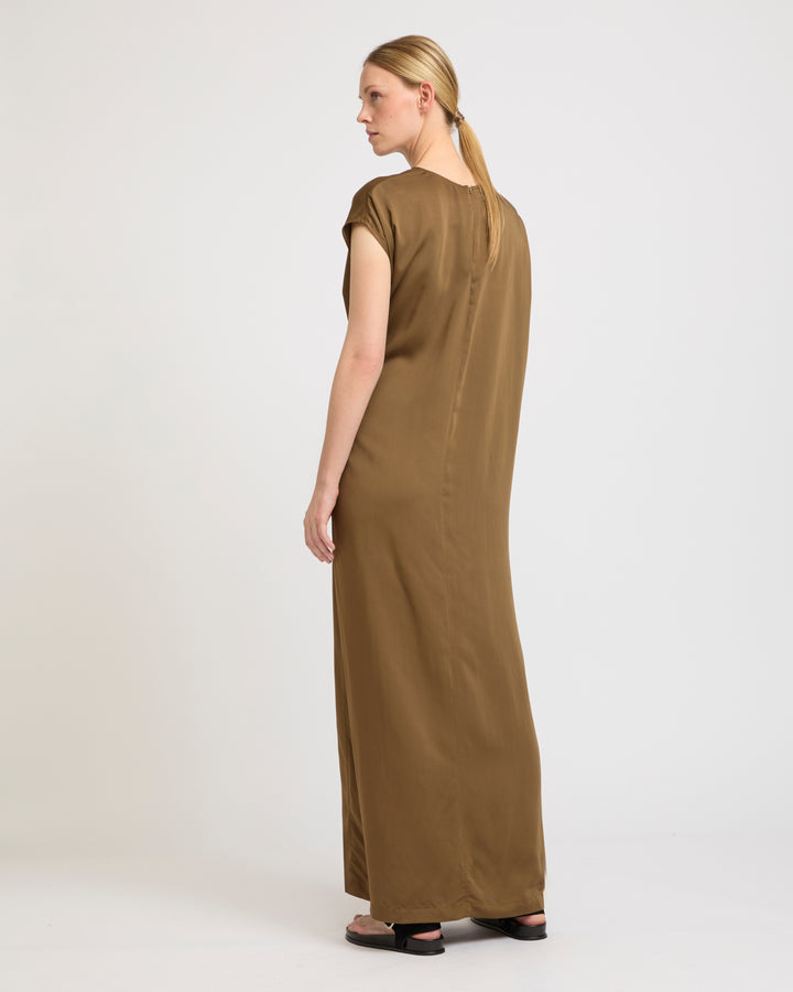 Asymmetric adjustable satin dress -Yves Salomon - New spring summer collection