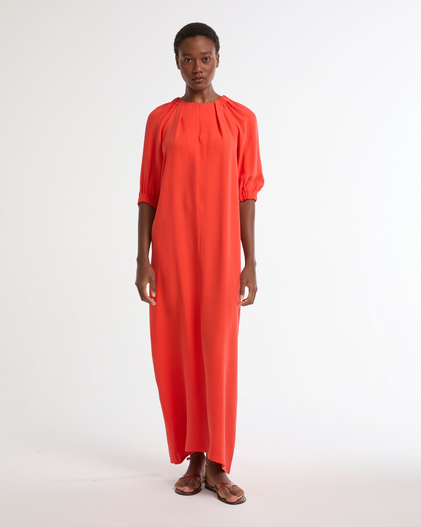 Summer sale - Flowing silk crepe dress -Yves Salomon - New spring summer collection
