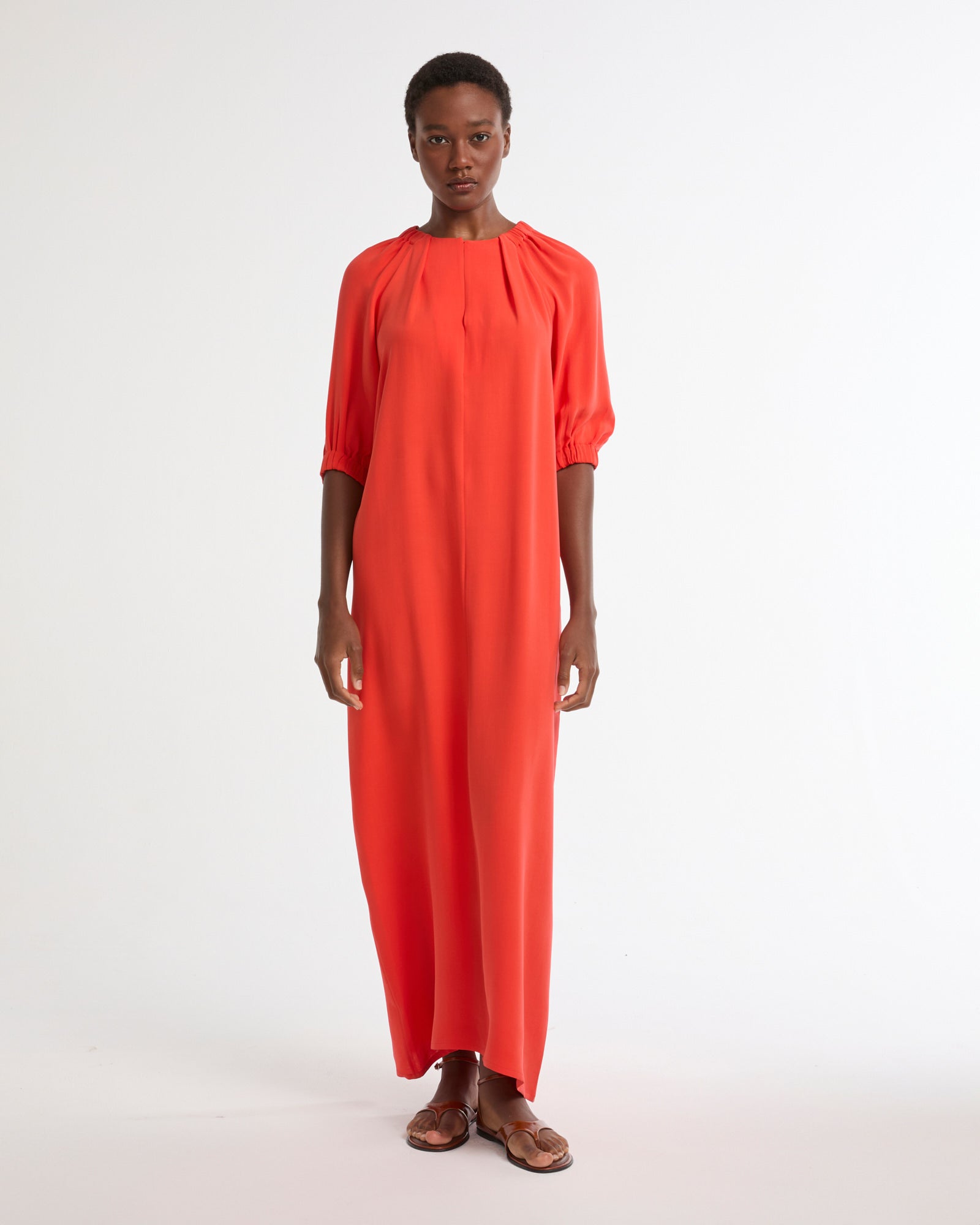 Summer sale - Flowing silk crepe dress -Yves Salomon - New spring summer collection