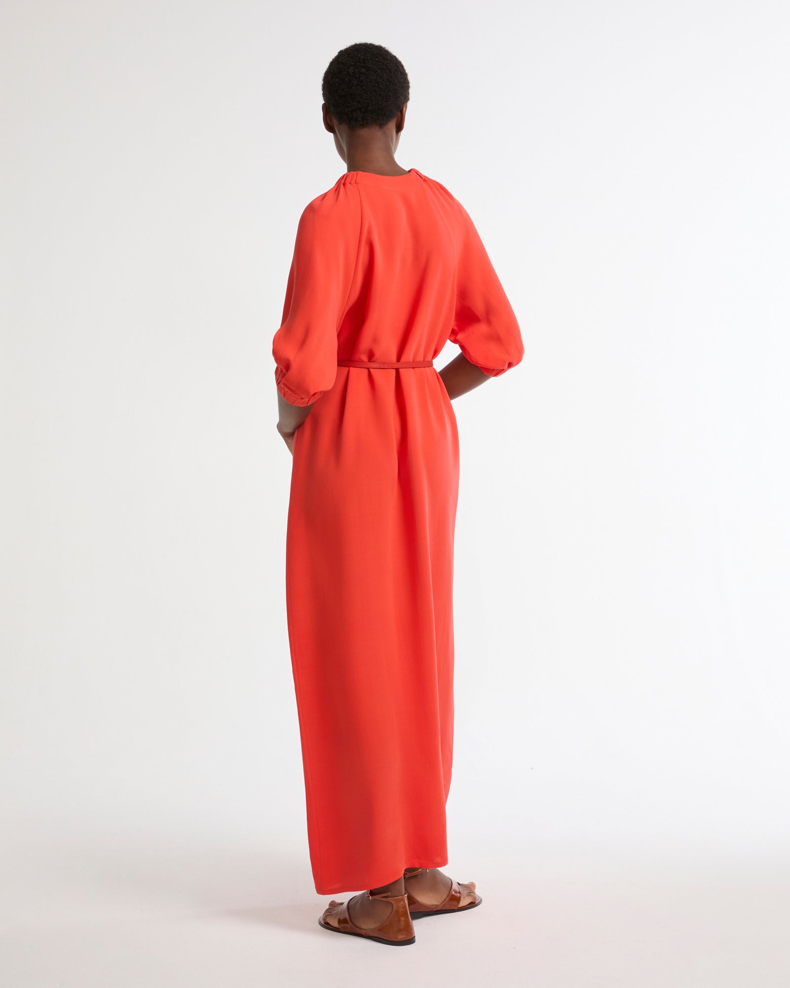 Summer sale - Flowing silk crepe dress -Yves Salomon - New spring summer collection