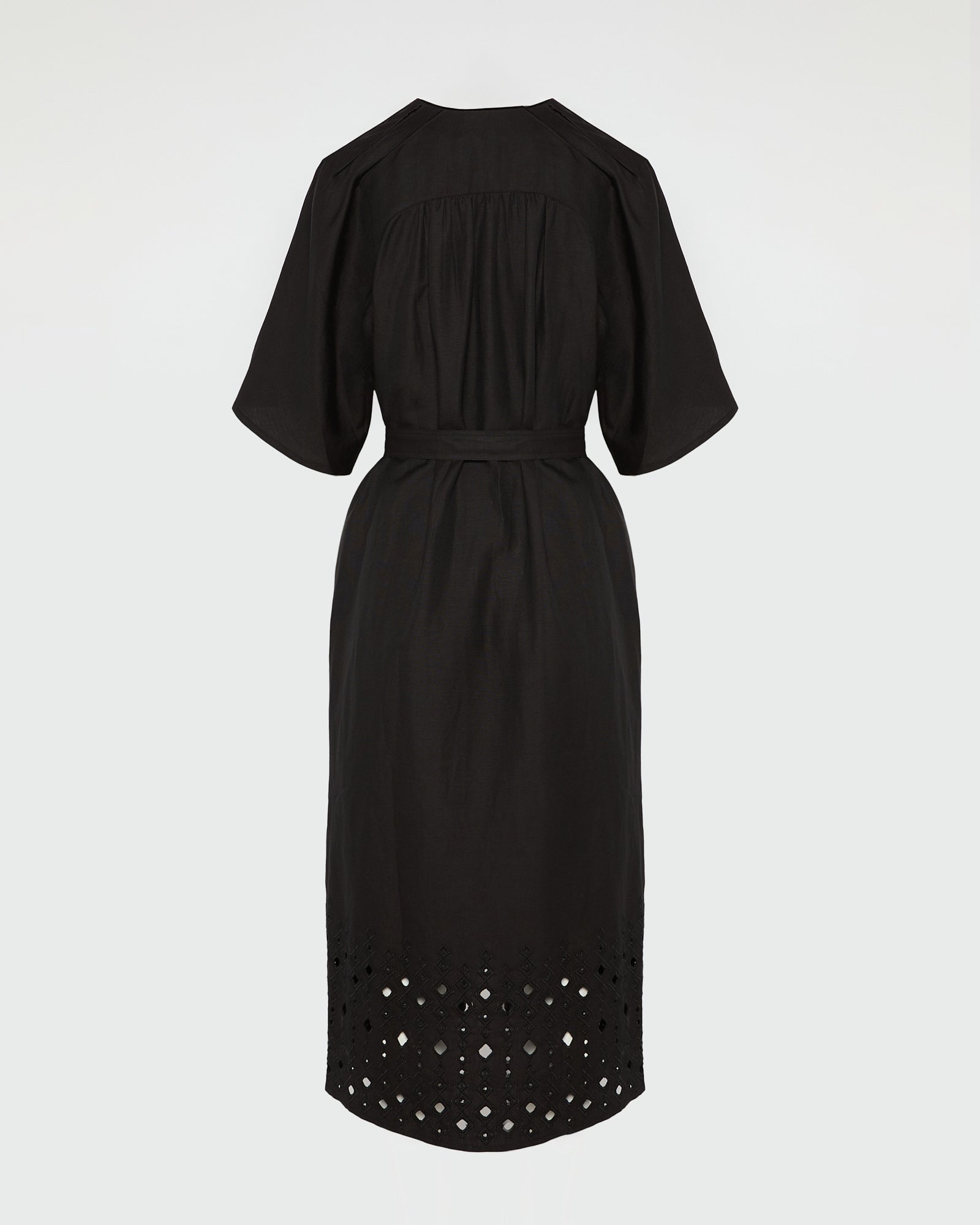 Summer sale - Flowing dress in embroidered linen -Yves Salomon - New spring summer collection