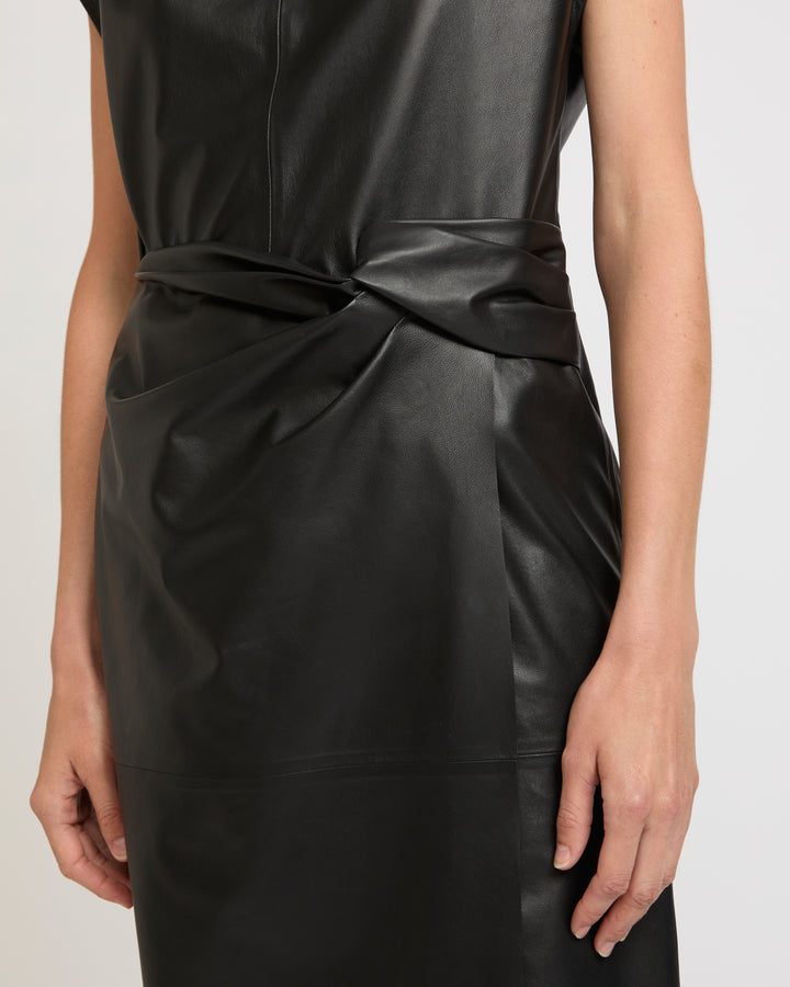 Draped lambskin leather dress -Yves Salomon - New spring summer collection