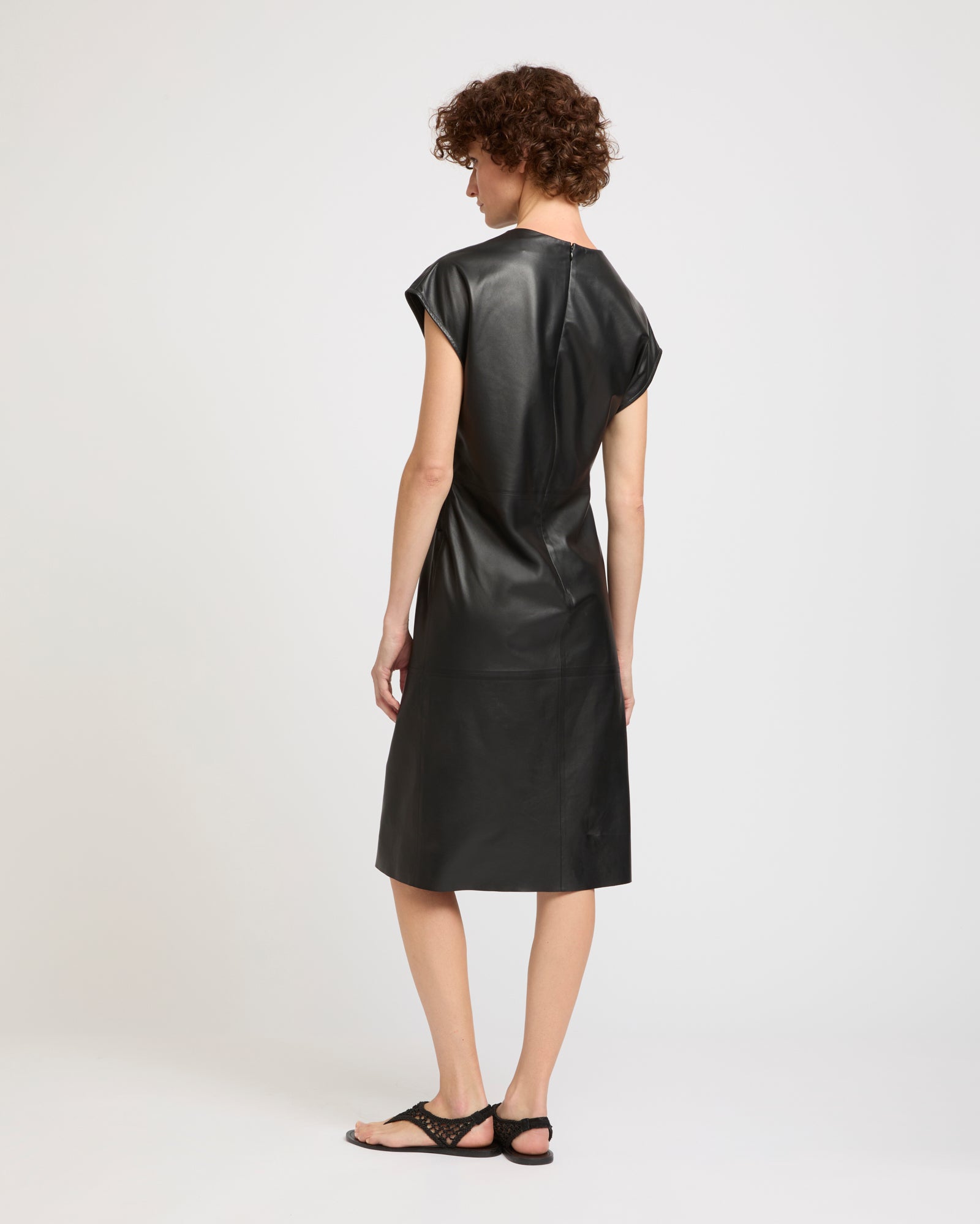 Draped lambskin leather dress -Yves Salomon - New spring summer collection