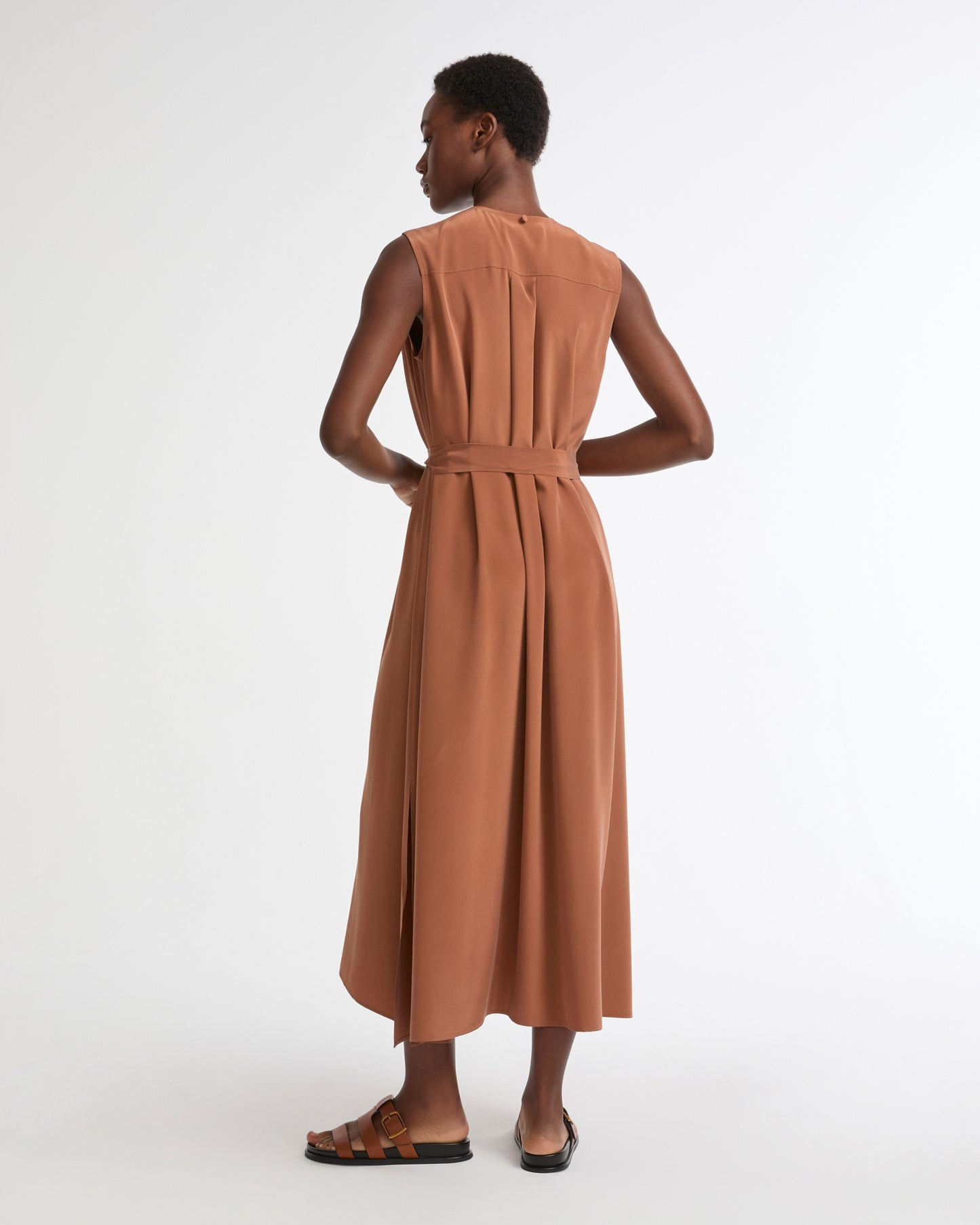 Summer sale - Long fluid dress in silk crepe -Yves Salomon - New spring summer collection